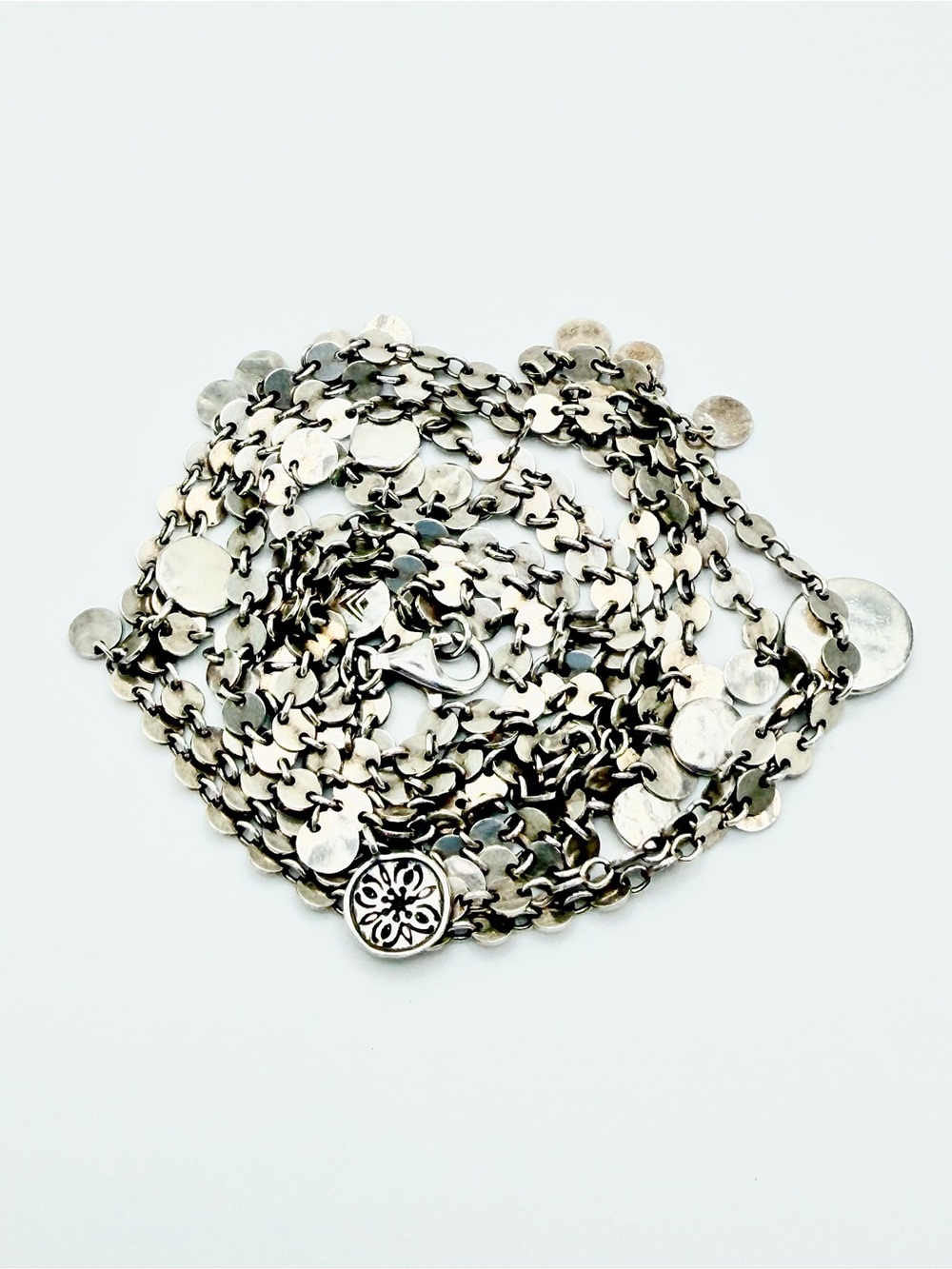 Silpada Festive Glittering Sterling Silver CONFETTI 46” Disc & Charm Necklace - Picture 11 of 15